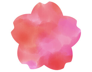 桜のシンプルなフレーム　水彩　ピンク　2