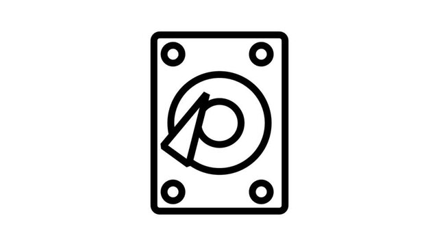 Internal hard drive storage animation icon. Internal hard drive storage animation representing data backup, computer hardware, memory capacity, and information technology.