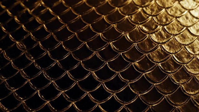 4K video of luxurious gold snake skin texture