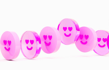 3d Glass emoji feedback icons for customer satisfaction and App rating concept