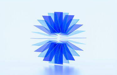 Modern transparent glass for Web3 and AI technology background. 3d rendering