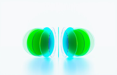 Modern transparent glass for Web3 and AI technology background. 3d rendering