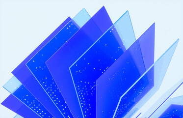 Modern transparent glass for Web3 and AI technology background. 3d rendering