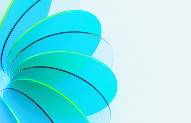 Modern transparent glass for Web3 and AI technology background. 3d rendering