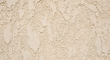 Close-up of rough, textured stucco wall in varying shades of tan