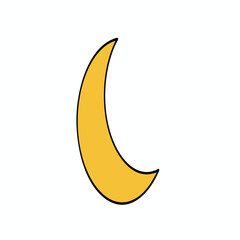 Obraz premium Stylized Crescent Moon Illustration for Nighttime Themed Design Elements