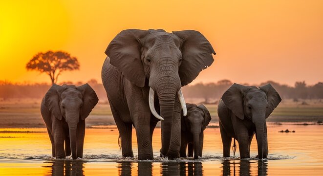 Water is being consumed by elephants