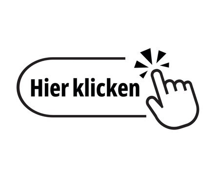 hier klicken text on white background. klick here in German language.