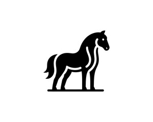 Fototapeta premium Horse full body silhouette minimal vector logo for brand identity