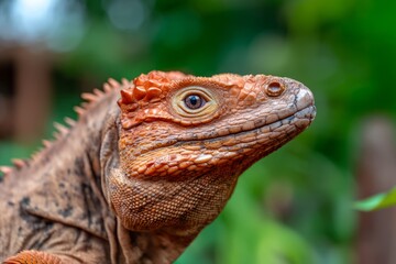 Obraz premium Detailed Close-Up of an Exotic Animal's Face in a Natural Setting