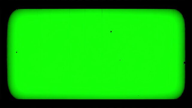 Vintage Film Frame Green Screen Overlay with Dust and Retro Cinema Effect, fish eye chroma key monitor 