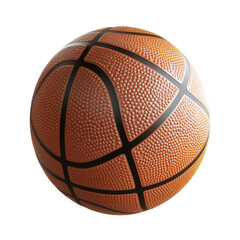 Fototapeta premium Basketball with black stripes on leather surface.