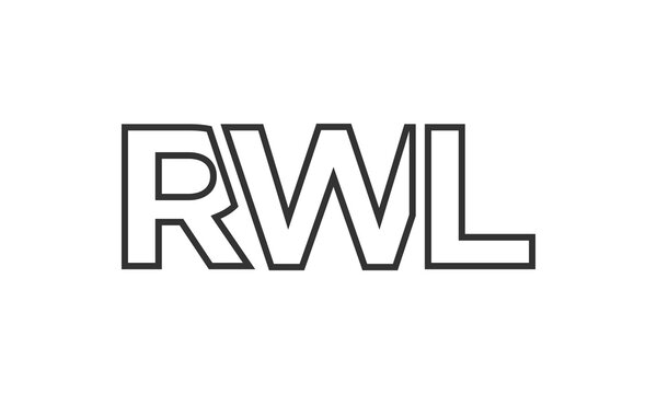 RWL logo design template with strong and modern bold text. Initial based vector logotype featuring simple and minimal typography. Trendy company identity.