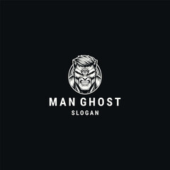 Man ghost logo template vector illustration design