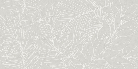 leaf on the old colorful wall background, digital wall tiles and wallpaper design. © PK