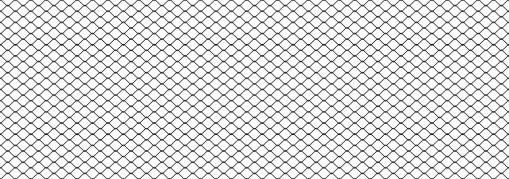 Black wire mesh fence on a white background