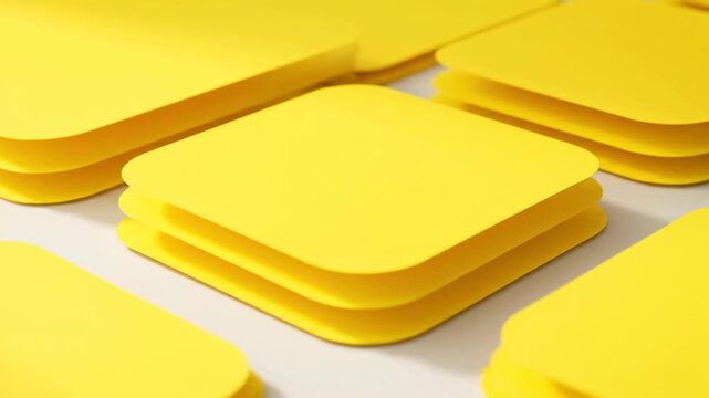 Stacks of Yellow Sticky Notes on White.