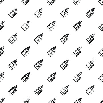 Vaping e cigarette box mods forming a seamless pattern on a white background