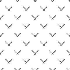 Cricket bats creating a repeated seamless pattern for sports design