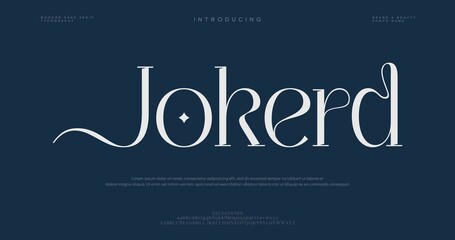 Fototapeta premium Typography design with the word Jokerd on dark blue background