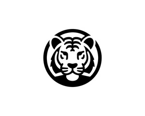 Minimal tiger head logo vector for modern brand identity