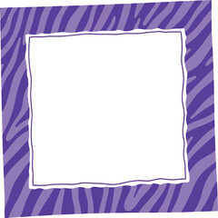 Purple Zebra Print Border Frame with Blank Center for Invitations and Scrapbooking