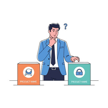 Businessman making a difficult decision.