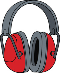 Industrial safety earmuffs icon for hearing protection equipment