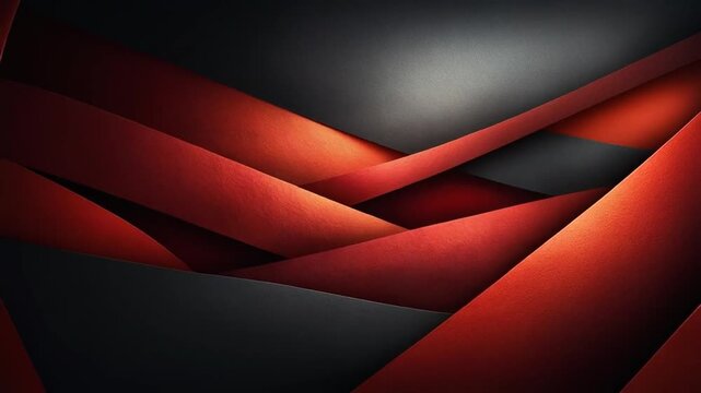 Abstract geometric artwork, featuring intersecting red and black planes, creating layered texture