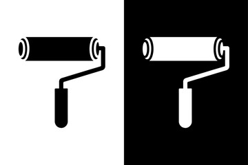 Two-Tone Paint Roller Icon Vector. Clean Isolated Roller Brush Art for Web and Print