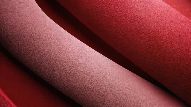 A textured, close-up photograph showcasing layers of red and pink fabric with various hues