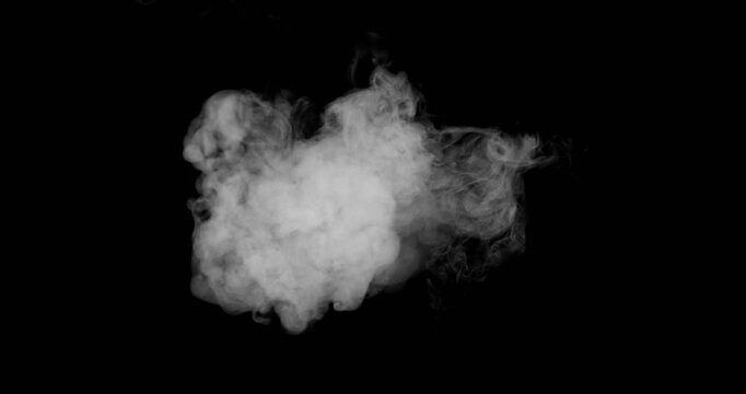 Super Slow Motion of White Surface Smoke Texture Isolated on Black Background. Filmed on High Speed Cinema Camera, 500fps. VFX element for overlay.