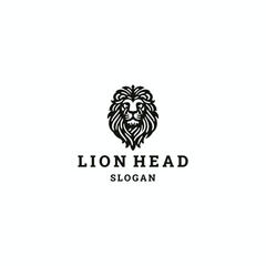 Lion head logo style icon design template vector illustration