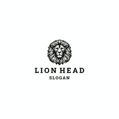Lion head logo style icon design template vector illustration