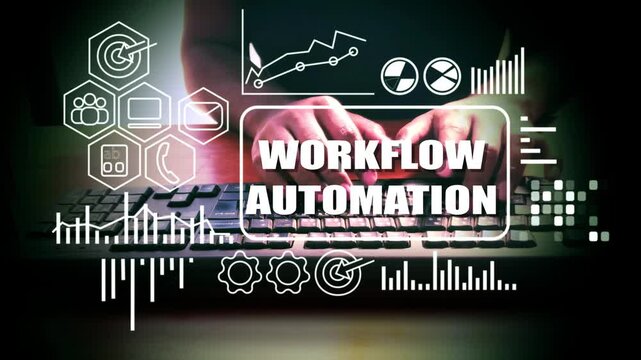 Workflow Automation Technology Concept with Business Process Optimization Interface