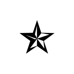 Obraz premium A stylized black and white nautical star design on a stark white background