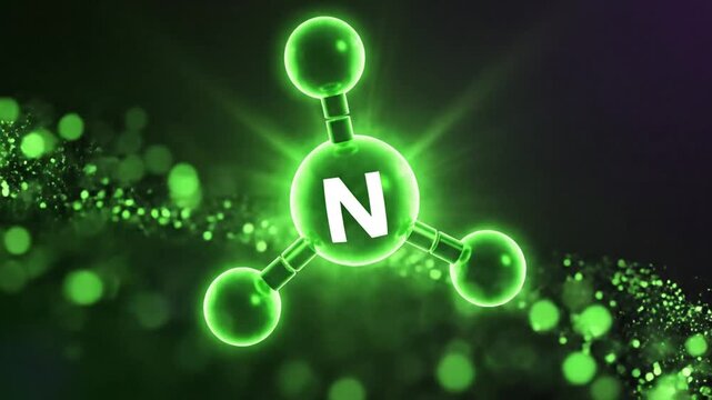 ammonia molecule, nitrogen atom, chemical structure, science, 3d render