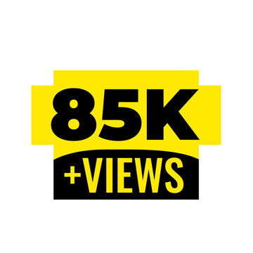 85K Views Platform Popularity Counter PNG, Audience Expansion Badge Design, Engagement Boost Label Graphic, Viral Content Tag Icon, Viewer Count Sticker PNG