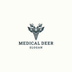 Medical deer logo design template vector illustration