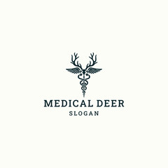 Medical deer logo design template vector illustration