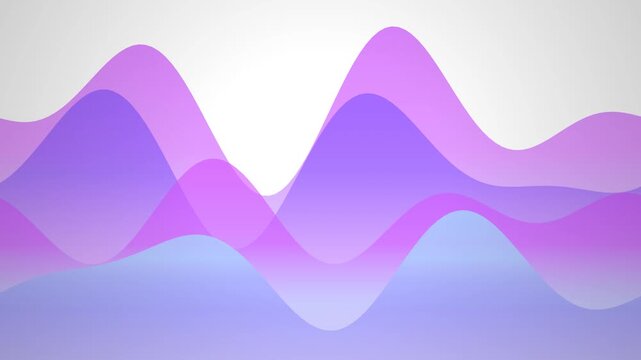 Abstract flowing waves background, looping animation with purple and blue gradient