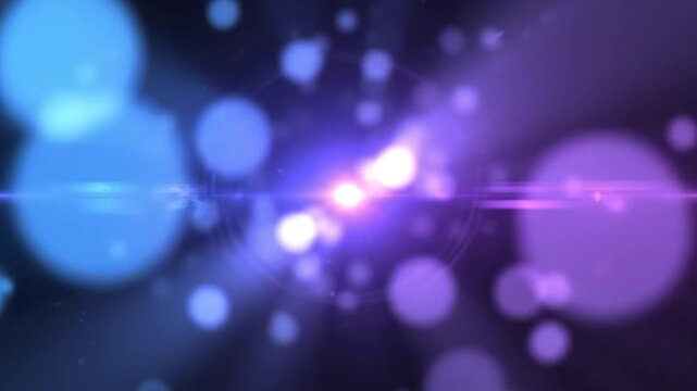 bright light lens flare abstract background, blue and purple bokeh