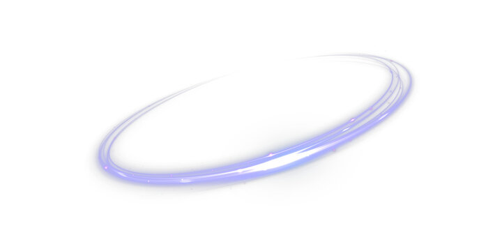
A glowing blue elliptical ring of light with a soft blur, an abstract energy halo effect, isolated on a transparent PNG background.
