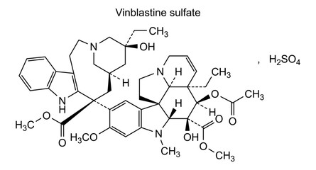 Fototapeta premium Vinblastine sulfate, chemical structure of vinblastine sulfate, drug substance