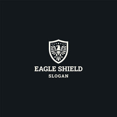 Eagle shield logo icon design template vector illustration