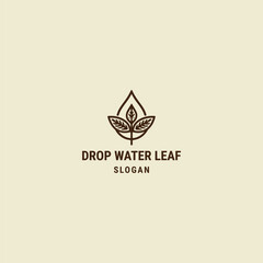 Drop water leaf logo icon design template vector illustration