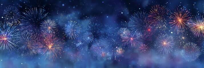 Abstract Cosmic Explosion with Blue Space Background and Colorful Light Burst