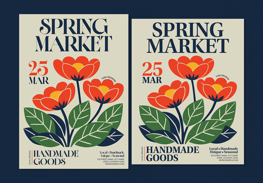 Aesthetic Floral Spring Event Poster Layout