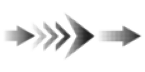 Dotted halftone arrows set in sports style © m