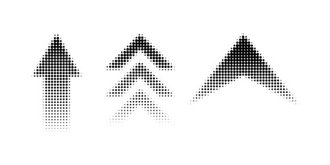 Dotted halftone arrows set in sports style © m